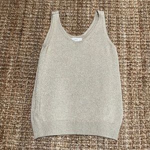 Loft size small. Sweater tank. Gold. Stretchy